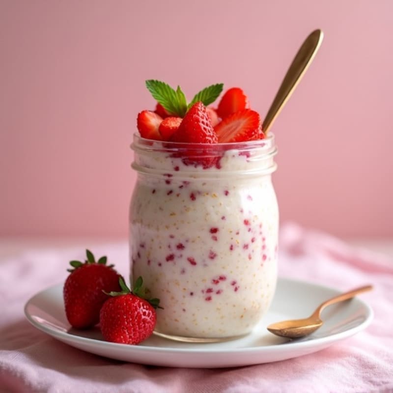 Creamy Fresh Strawberry Vanilla Overnight Oats
