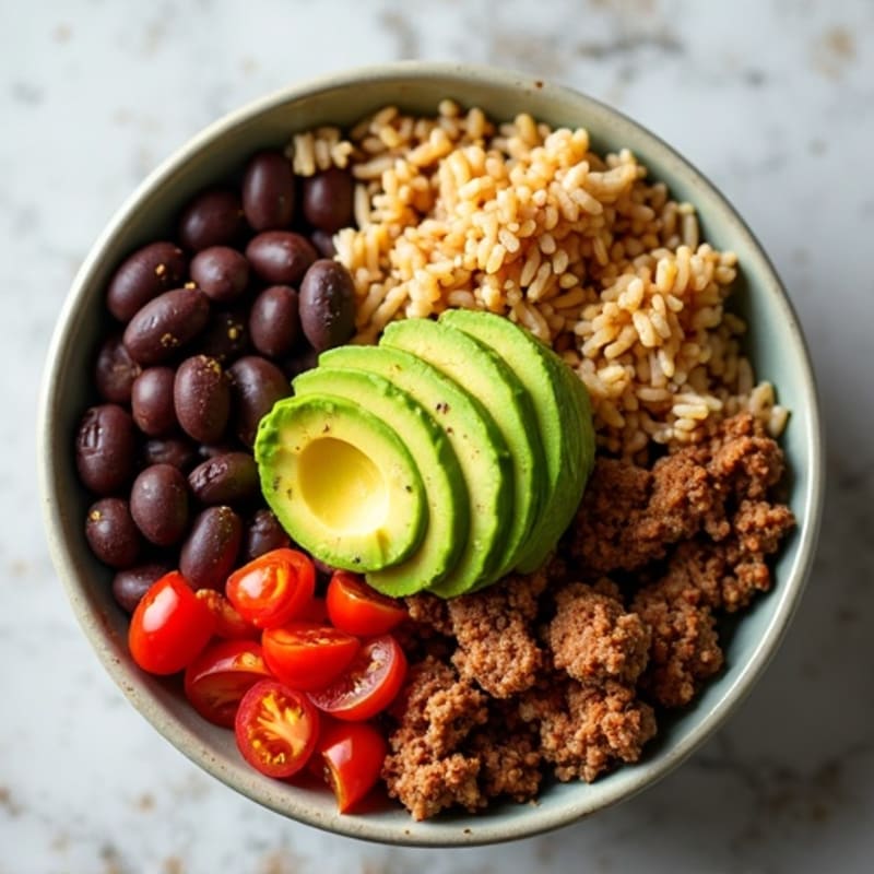 Lean Ground Turkey Black Bean Bowl with Creamy Avocado
