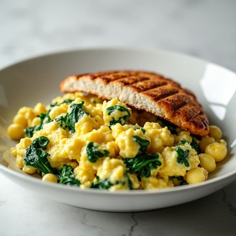 Egg White Spinach Scramble with Grilled Turkey Breast
