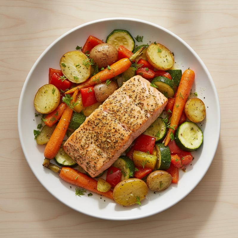 Herb-Roasted Salmon with Garden Vegetables
