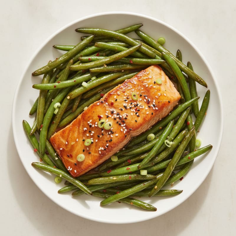 Pan-Seared Teriyaki Salmon with Green Beans