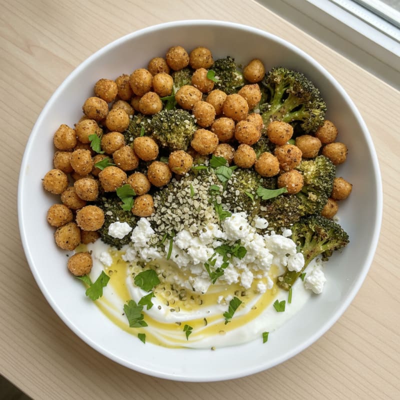 Roasted Chickpea and Broccoli Protein Bowl