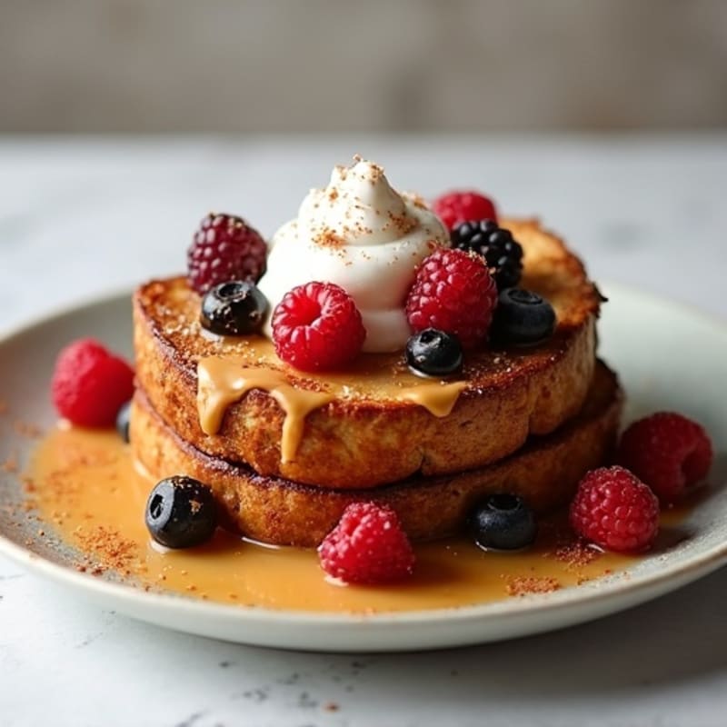 Crispy Baked Peanut Butter and Berry French Toast