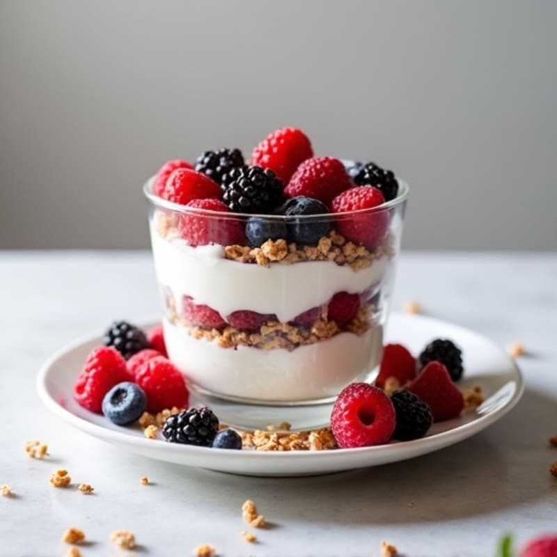 Greek Yogurt Protein Parfait with Mixed Berries