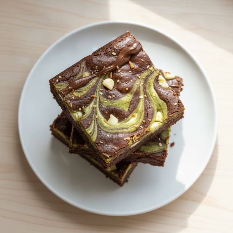 White Chocolate Matcha Swirl Brownies