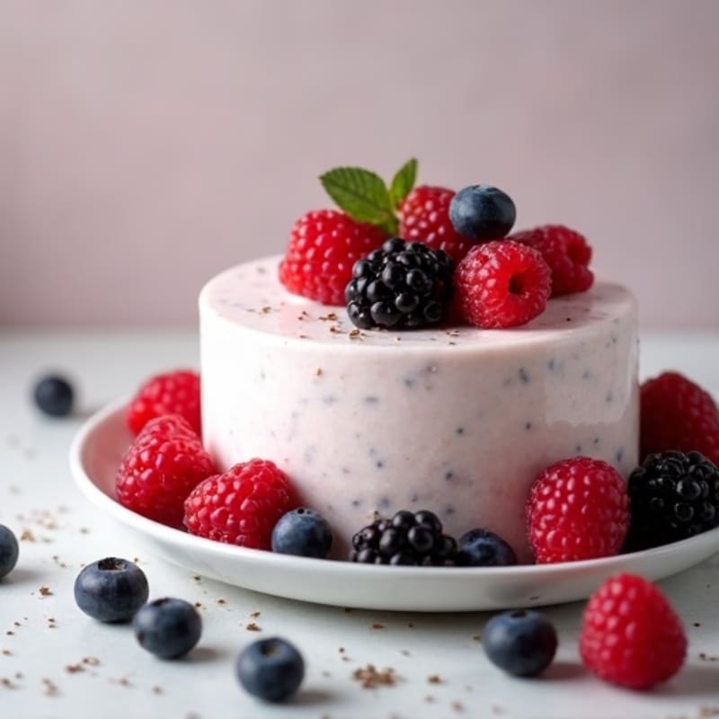 Greek Yogurt Protein Mousse with Mixed Berries