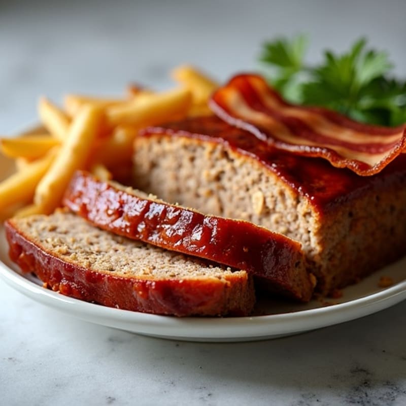 BBQ Glazed Lean Turkey Meatloaf with Crispy Bacon