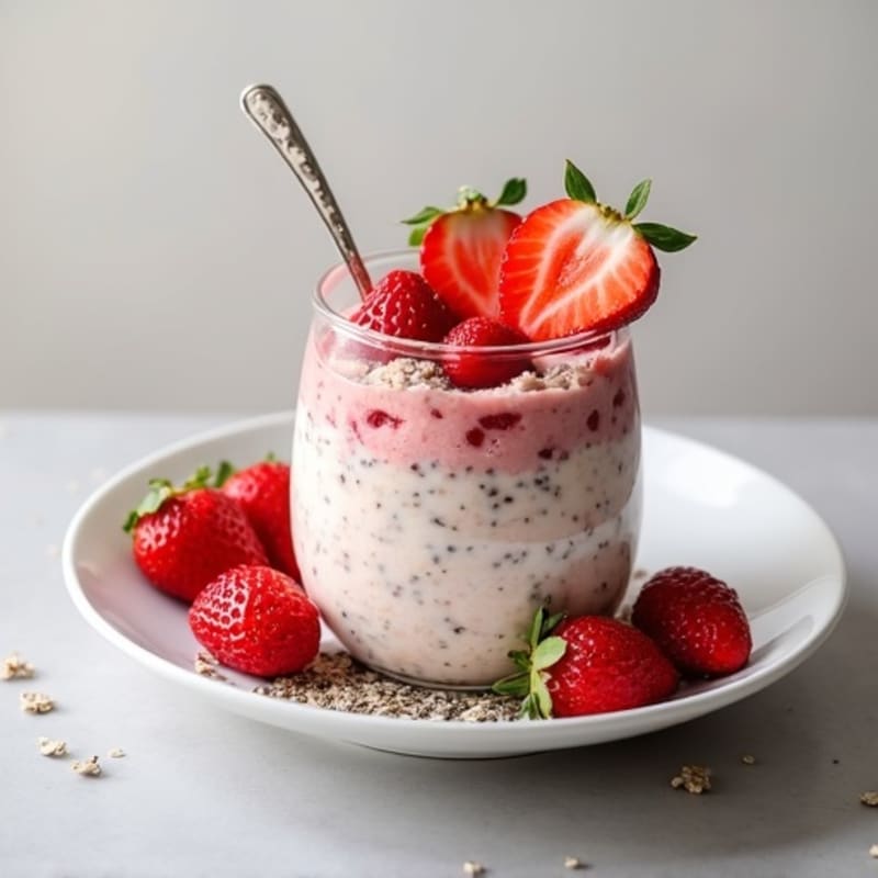 Fresh Strawberry Creamy Overnight Oats