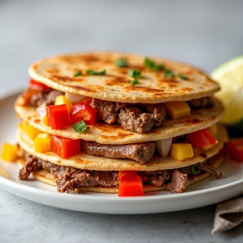 Crispy Whole Wheat Lean Steak Quesadillas