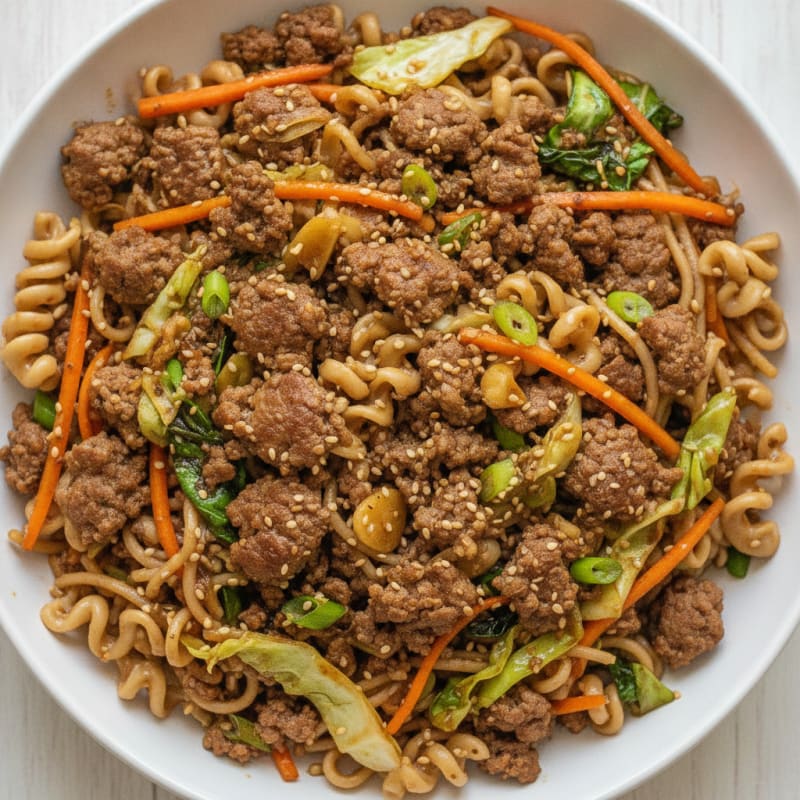 Savory Ground Beef and Noodle Skillet