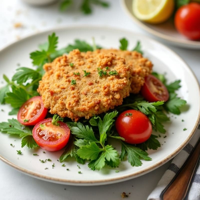 Crispy Ground Chicken with Fresh Herb Salad