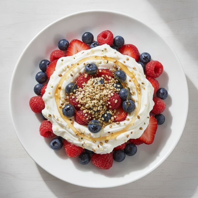 Greek Yogurt Protein Parfait with Mixed Berries