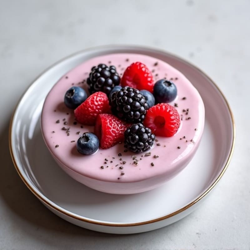 Silky Greek Yogurt Protein Pudding with Mixed Berries