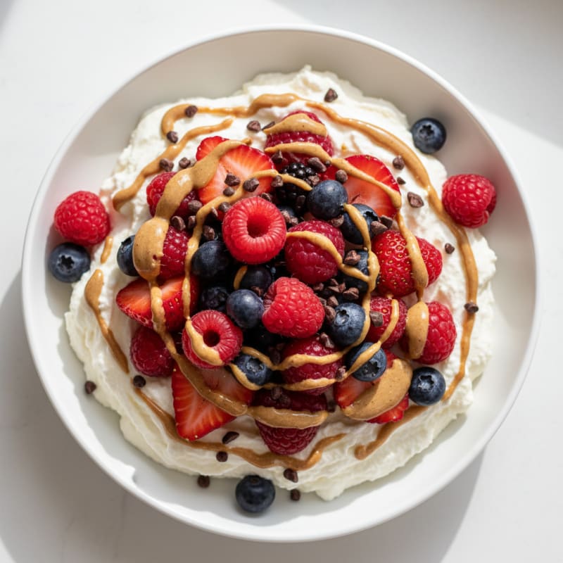 Silky Greek Yogurt Protein Mousse with Berries