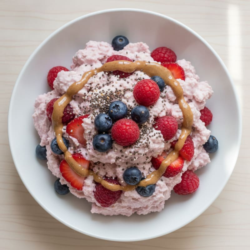 Silky Greek Yogurt Protein Mousse with Mixed Berries