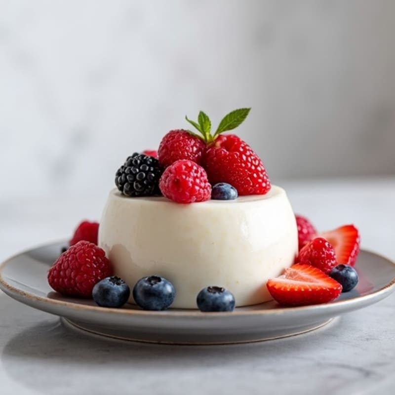 Silky Greek Yogurt Protein Mousse with Mixed Berries