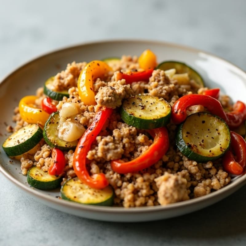 Savory Ground Chicken Skillet with Roasted Vegetables