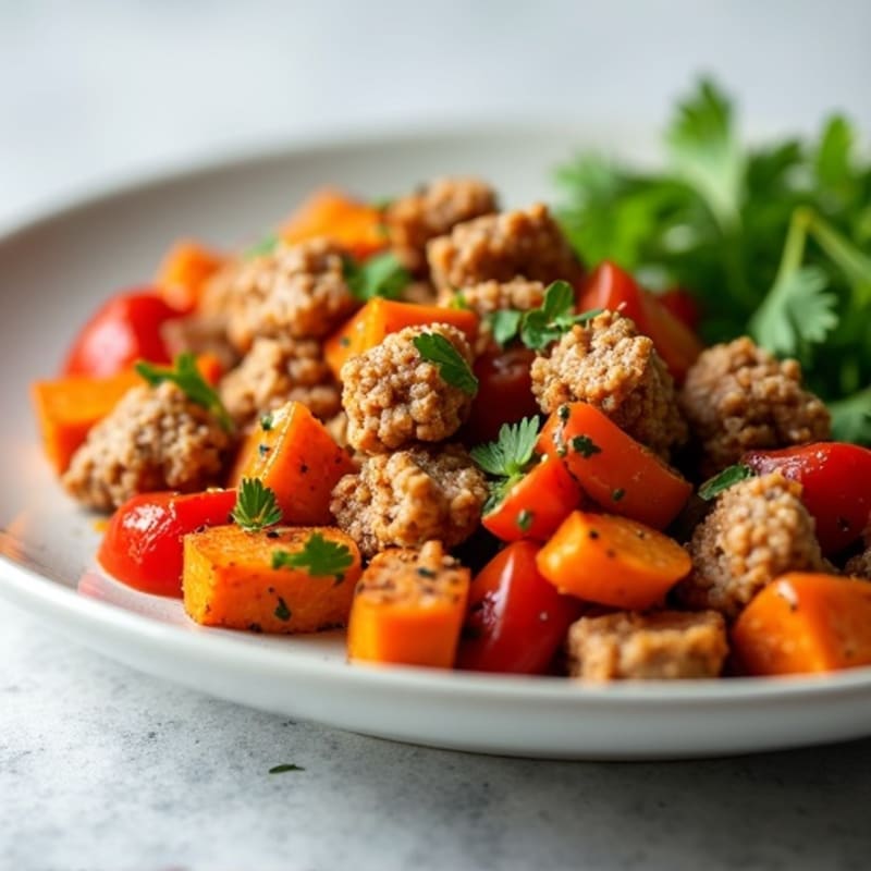 Savory Ground Turkey with Sweet Potato Hash
