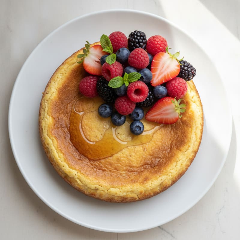 Greek Yogurt Protein Cheesecake with Mixed Berries
