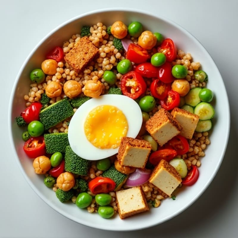Crispy Chickpea and Roasted Vegetable Grain Bowl