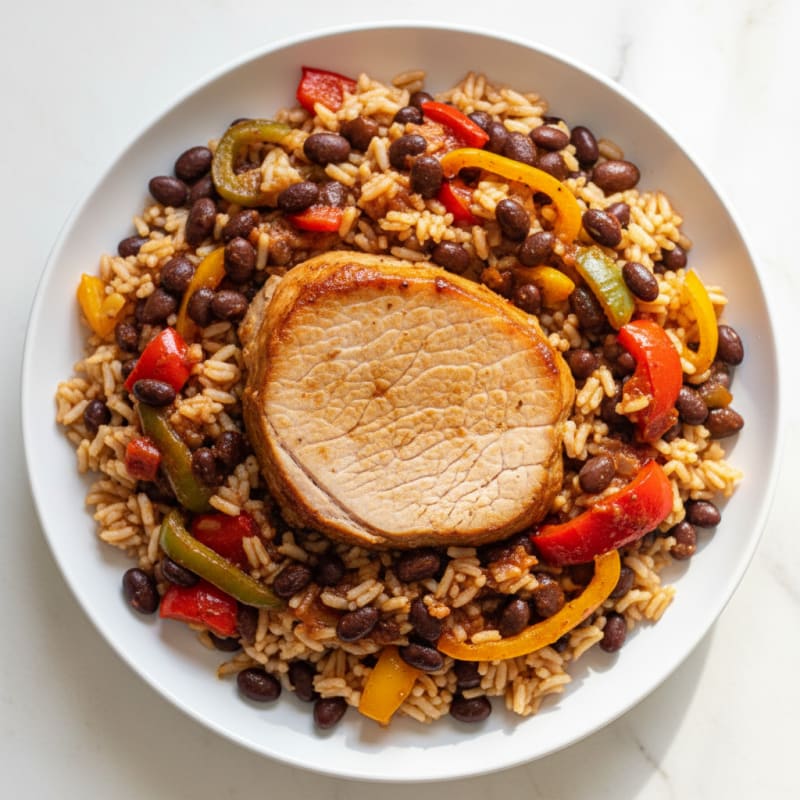 Slow-Cooker Pork Loin with Peppers and Beans