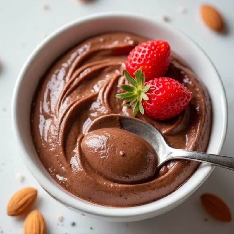 Silky Chocolate Protein Pudding with Almond Butter Swirl