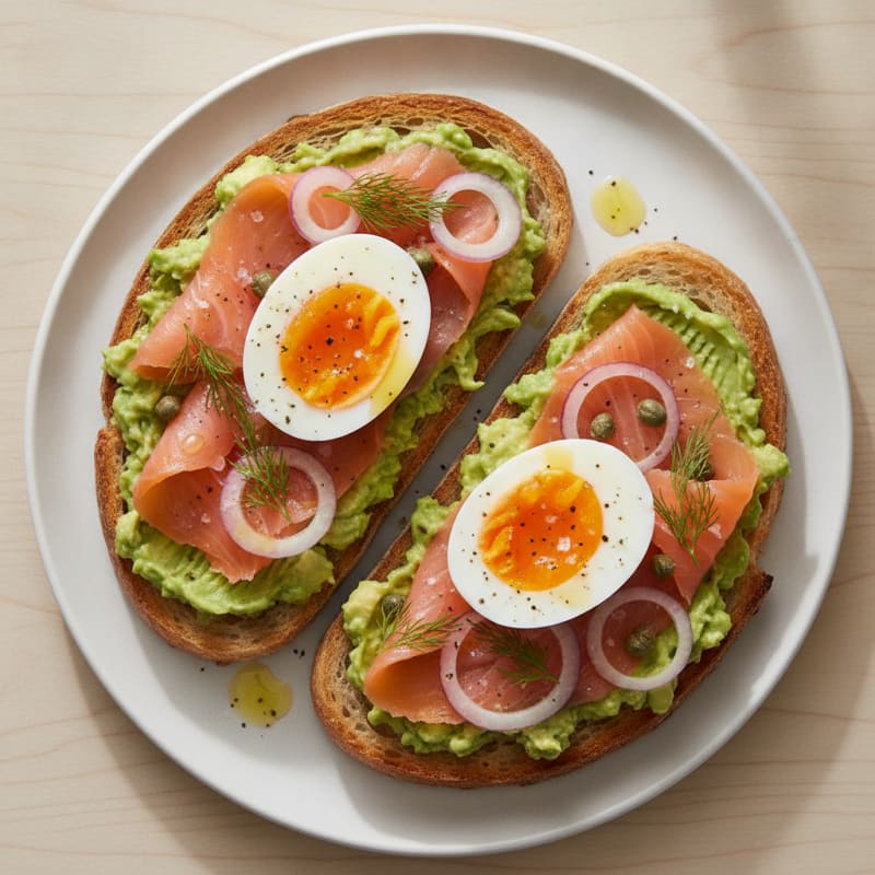 Smoked Salmon Sourdough with Avocado and Egg