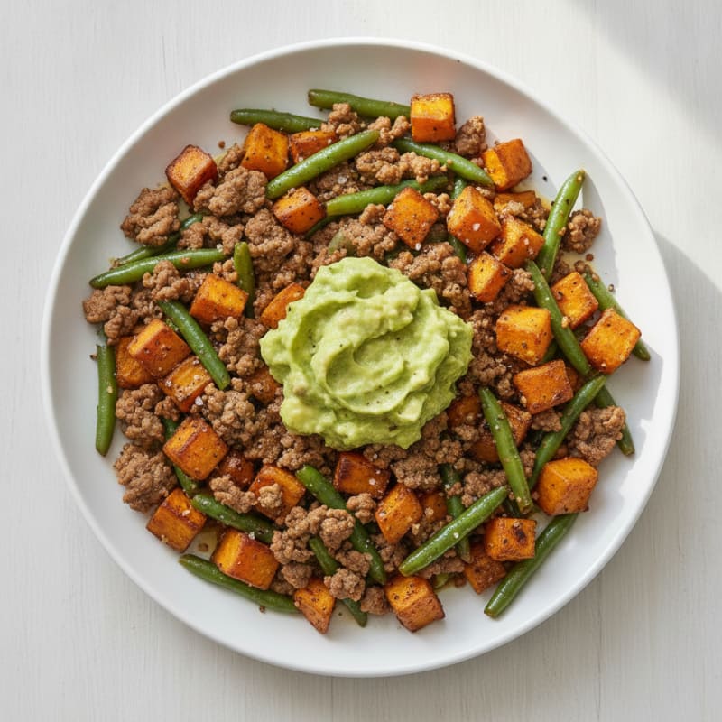 Ground Beef and Sweet Potato Skillet