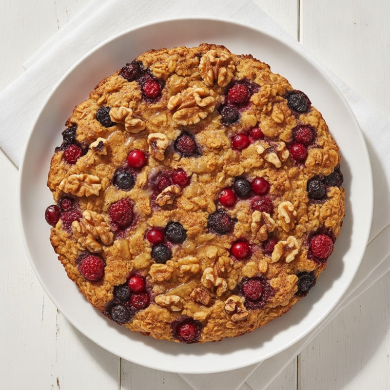 Baked Berry Oatmeal with Toasted Nuts
