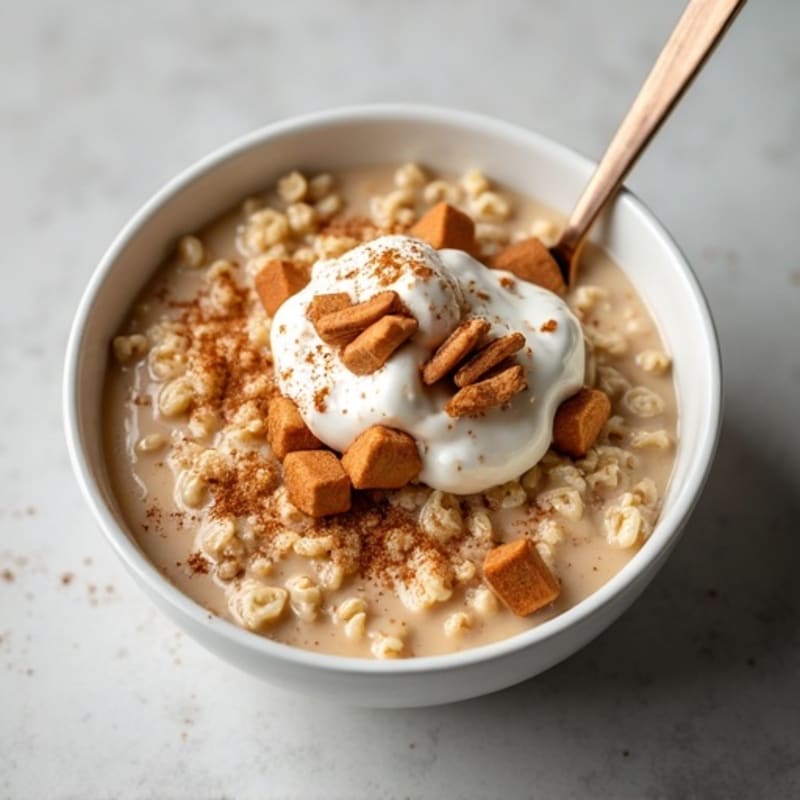 High-Protein Creamy Cinnamon Overnight Oats