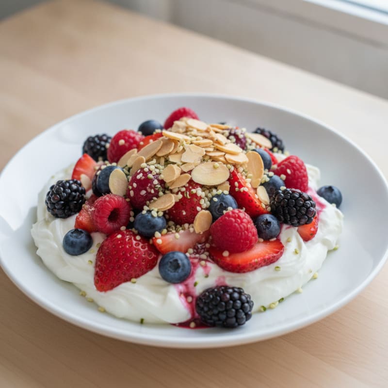 Greek Yogurt Protein Parfait with Mixed Berries