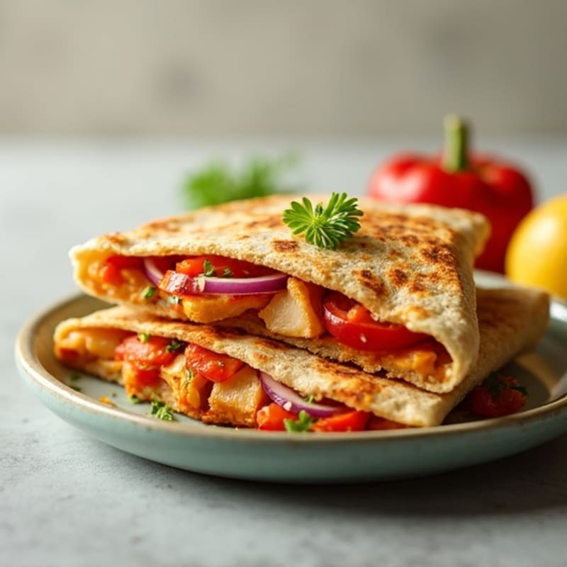 Crispy Chicken and Veggie Quesadilla
