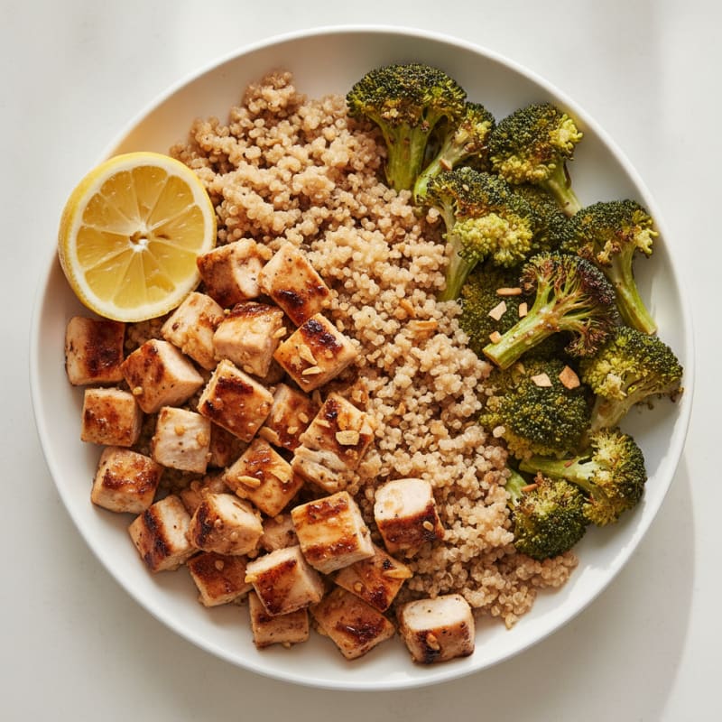 Grilled Chicken and Quinoa Power Bowl with Roasted Broccoli