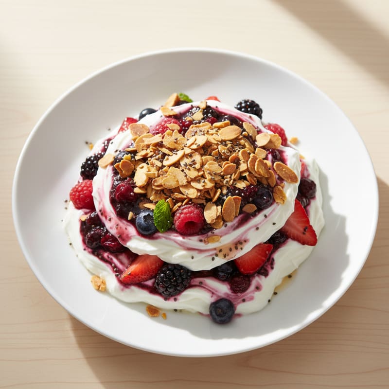 Creamy Greek Yogurt Parfait with Mixed Berries and Protein Crunch