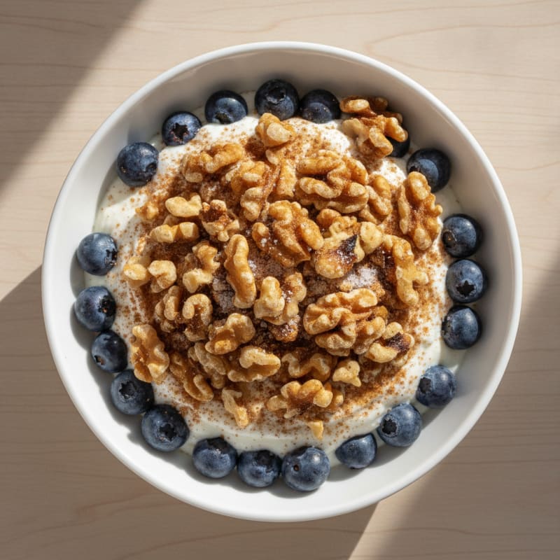 High-Protein Yogurt Parfait with Crunchy Nut Topping