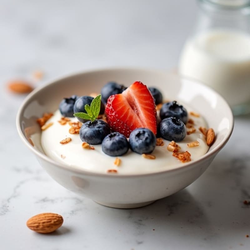 Creamy Greek Yogurt with Fresh Berries and Crunchy Nuts
