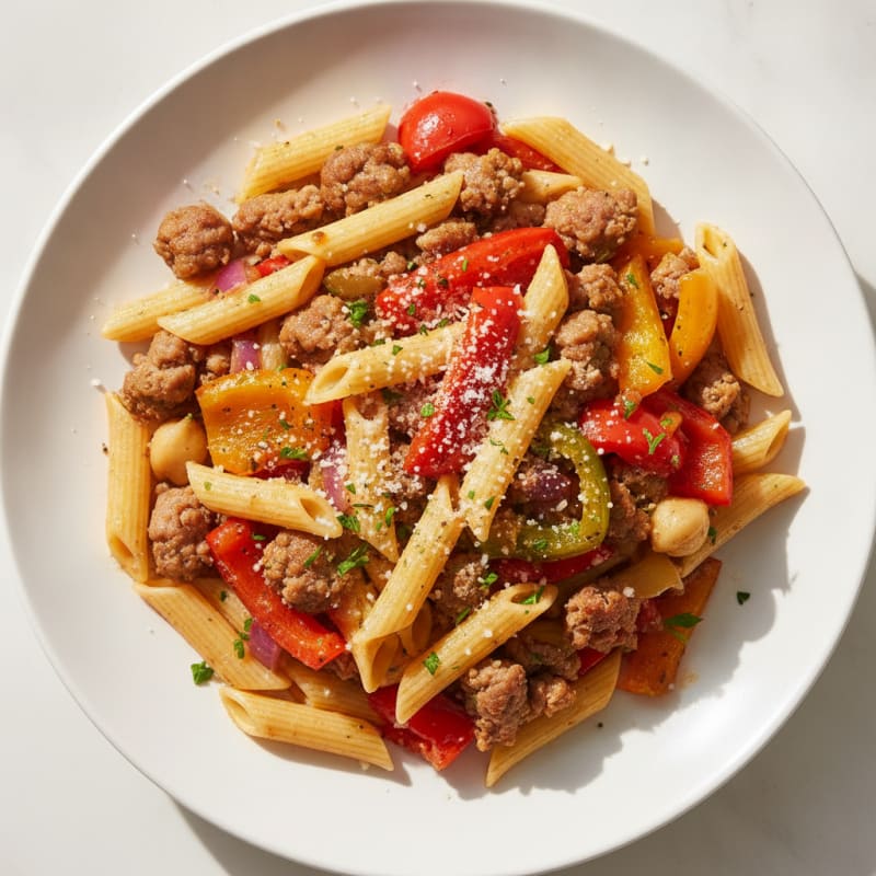 Italian Sausage Pasta with Roasted Bell Pepper