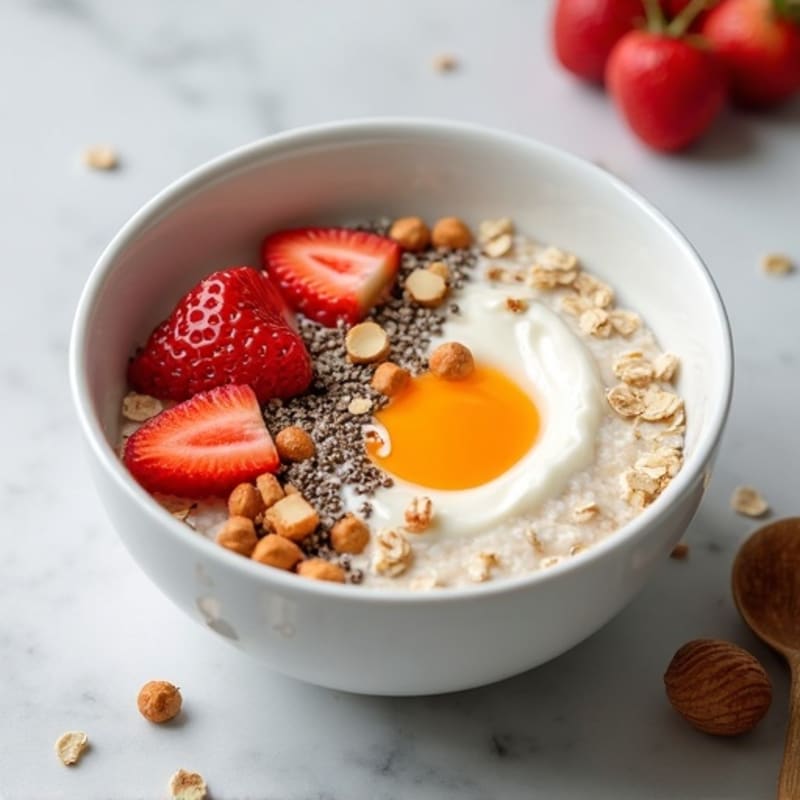 Creamy Greek Yogurt Oats with Chia and Almonds