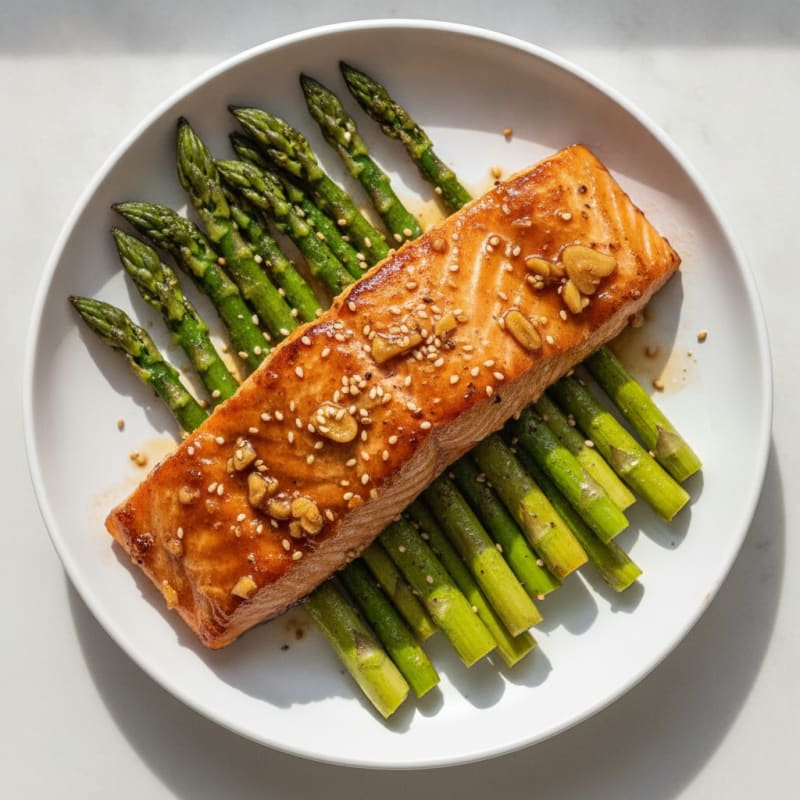 Teriyaki Glazed Salmon with Roasted Asparagus