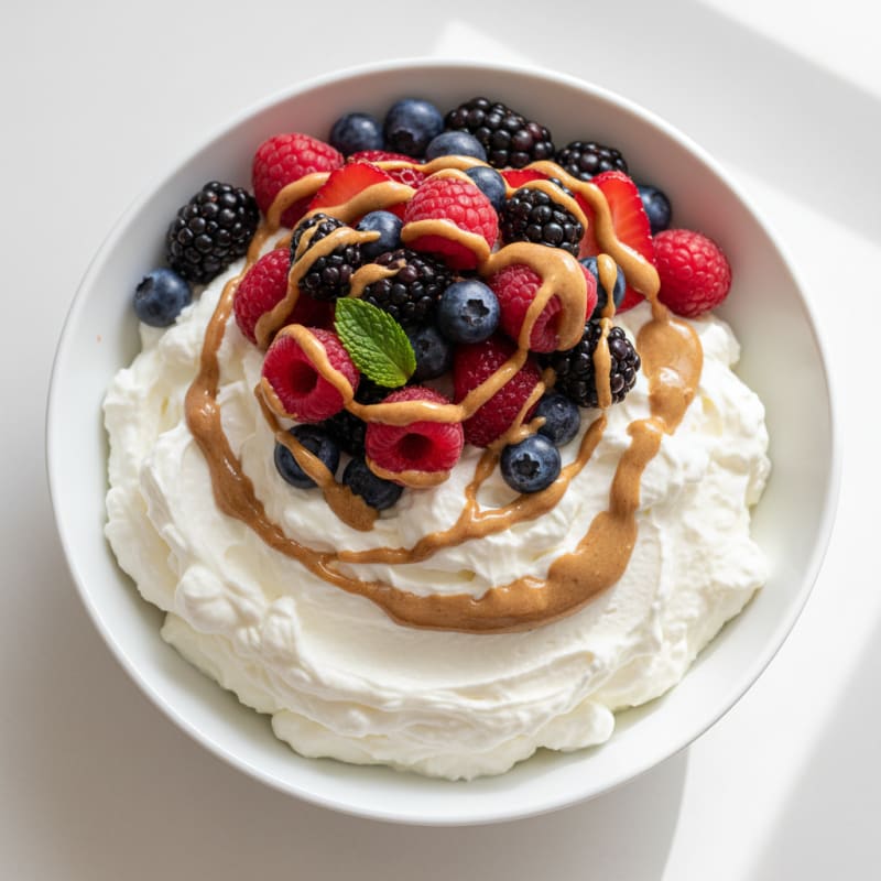 Silky Greek Yogurt Protein Pudding with Mixed Berries