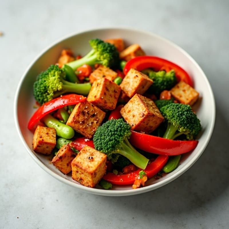 Crispy Maple Glazed Tempeh Stir-Fry with Fresh Vegetables