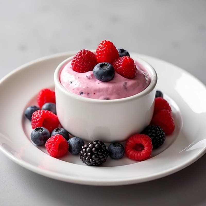 Silky Greek Yogurt Protein Mousse with Berries