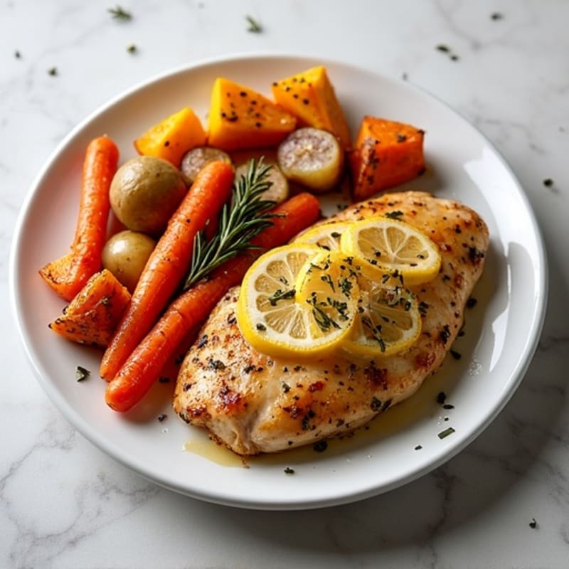 Sheet Pan Lemon Herb Chicken and Crispy Root Vegetables