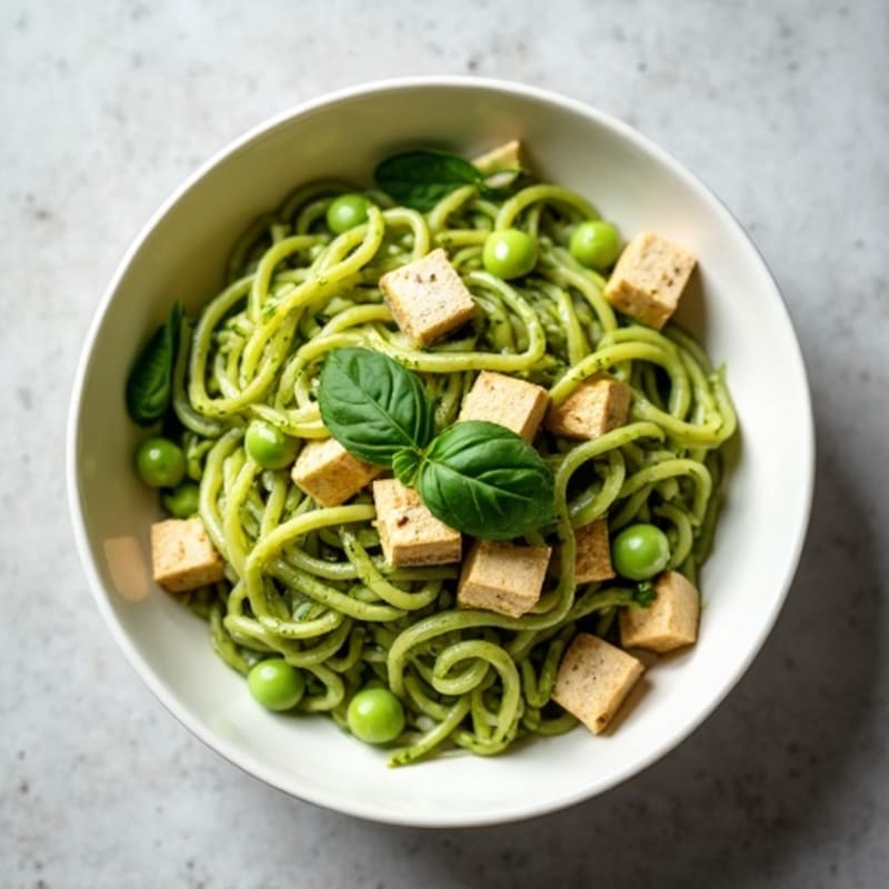 Creamy Cashew Pesto Zucchini Noodles