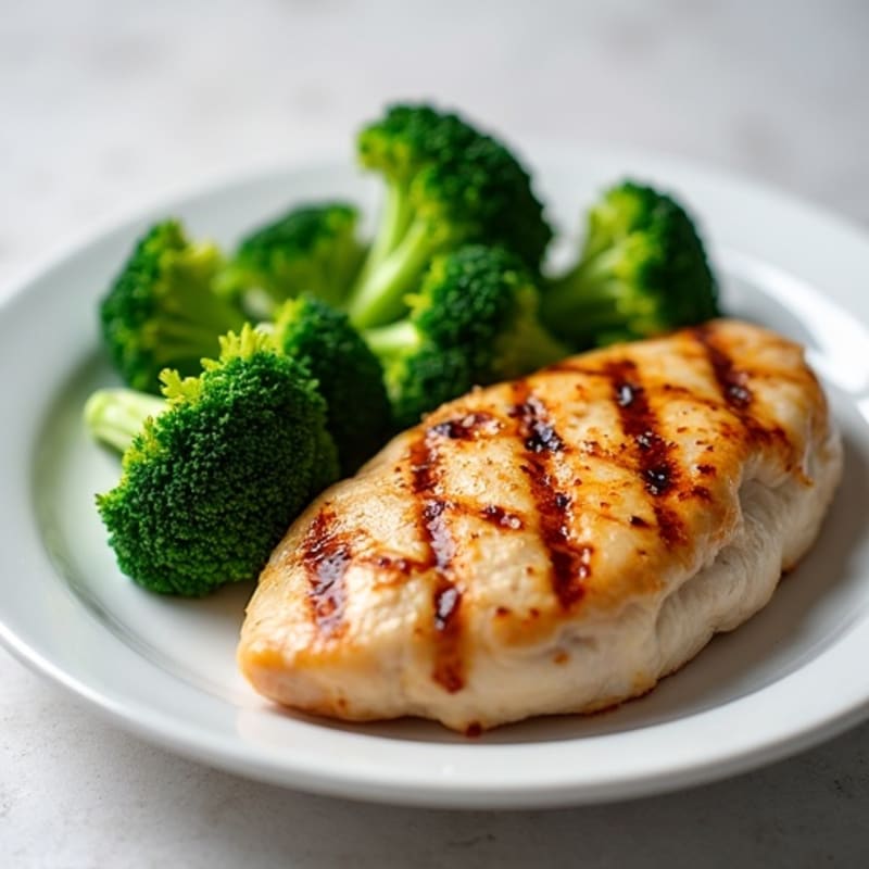 Grilled Chicken Breast with Steamed Broccoli