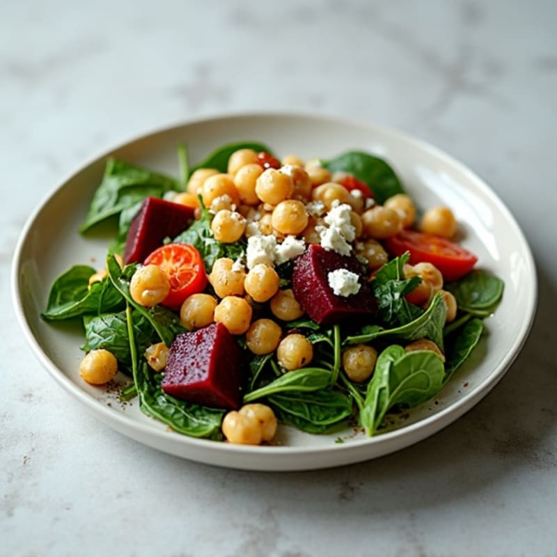 Roasted Beets and Crispy Chickpea Salad