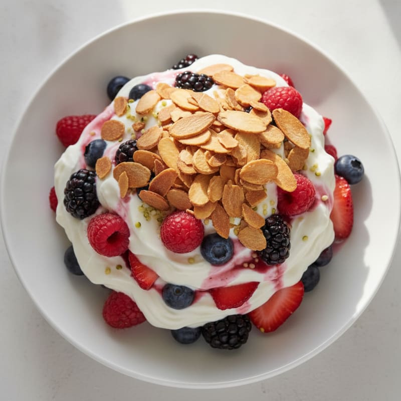 Greek Yogurt Protein Parfait with Mixed Berries