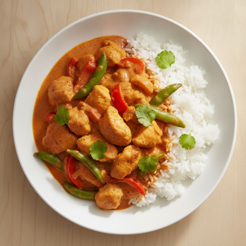 Red Curry Chicken with Coconut Rice