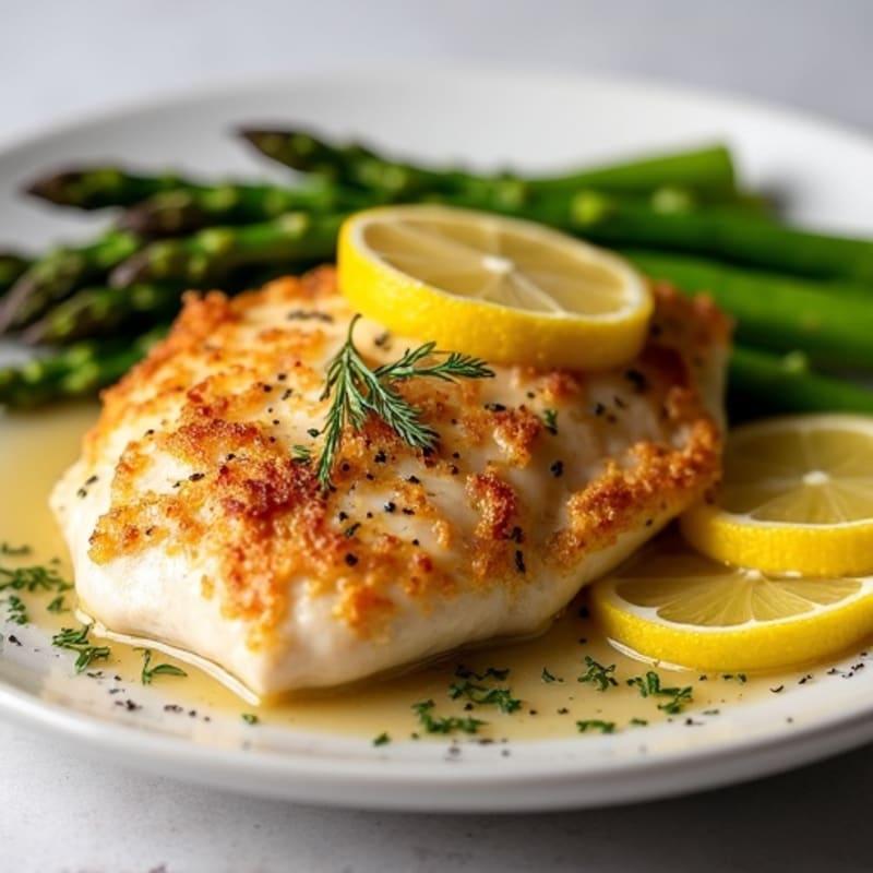Crispy Lemon Herb Chicken with Roasted Asparagus