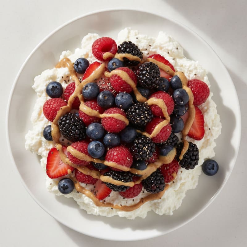 Silky Greek Yogurt Protein Mousse with Mixed Berries